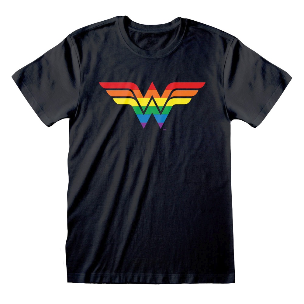 DC Comics Wonder Woman - Logo Pride Herren T-Shirt - Schwarz
